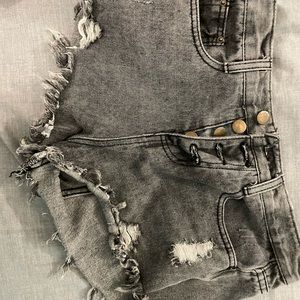 Gray Shein jean shorts